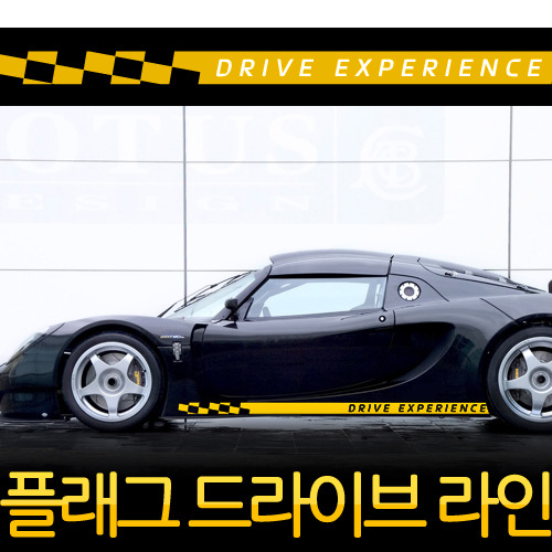 Drive Experience 깃발 체크라인 데칼 스티커 (한대분)